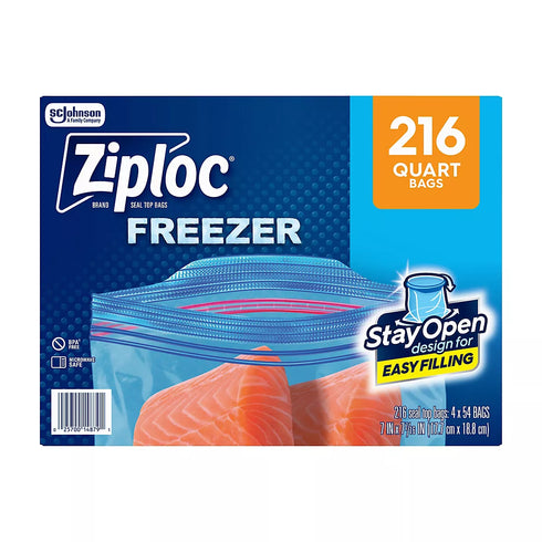 Ziploc Quart Storage Freezer Bags, 216 ct.